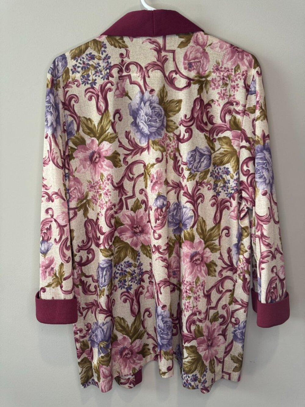 Womens Blair Vintage Floral Cardigan Kimono Robe Large Silk - Picture 6 of 7